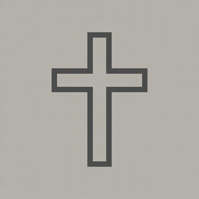 Gray Outline Christian Cross