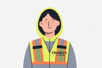 Female engineer in safety vest