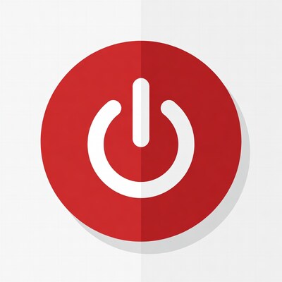 Red Power On Button Icon