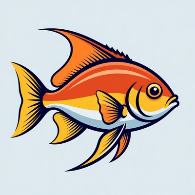 Colorful Angelfish Illustration