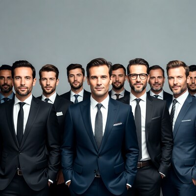 Group of handsome men in suits