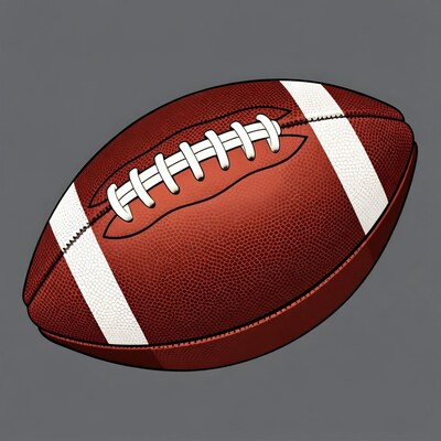 Brown football on gray background