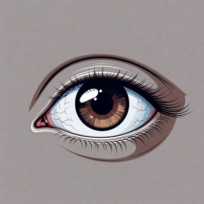 Illustrated Brown Eye Closeup
