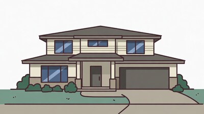 Modern Two-Story House Illustration
