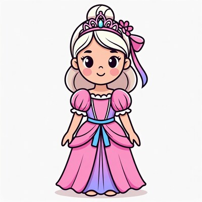 Cute cartoon princess girl