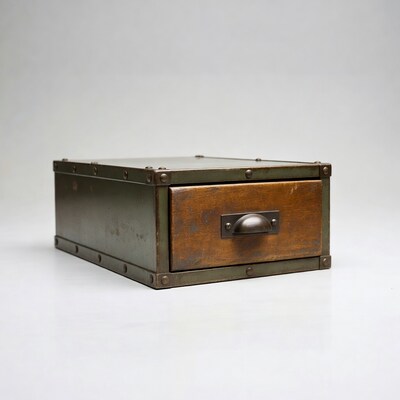 Vintage metal wood desk drawer