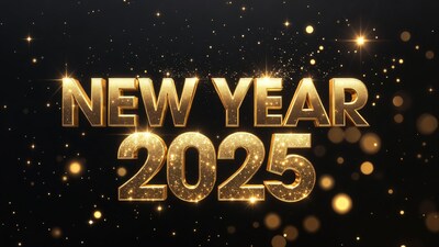 Golden New Year 2025 Text