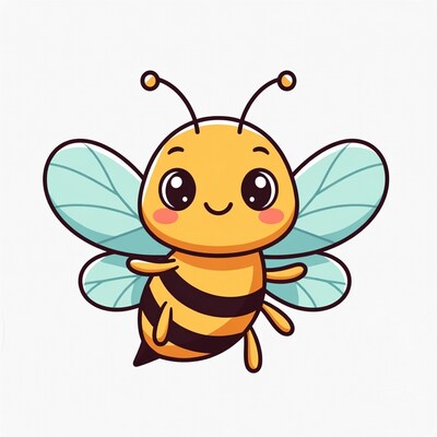 Cute cartoon bee illustration