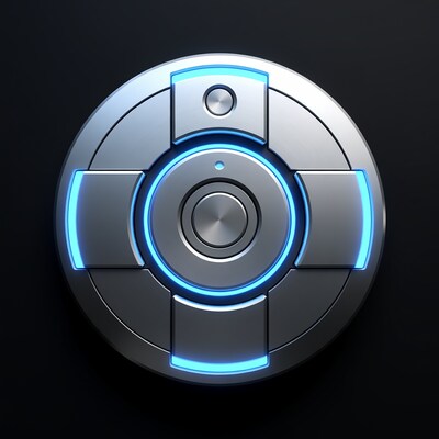 Futuristic silver dial with blue glow
