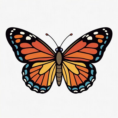 Colorful Monarch Butterfly Illustration