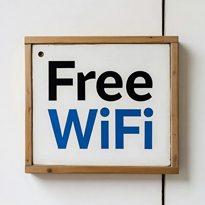 Free WiFi Wooden Sign