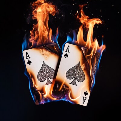 Burning Aces of Spades Cards