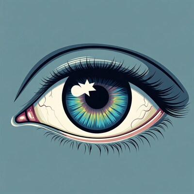 Colorful Blue Eye Illustration