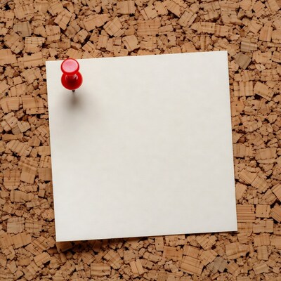 Red pushpin on blank note corkboard