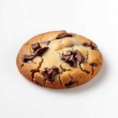 Chocolate Chip Cookie on White Background