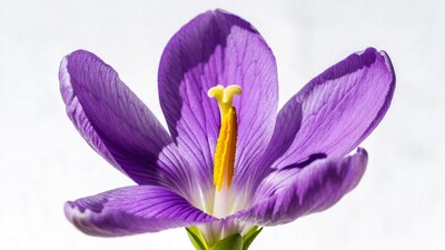 Purple Crocus Flower Closeup