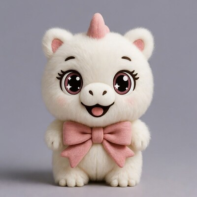 Cute white unicorn plush toy