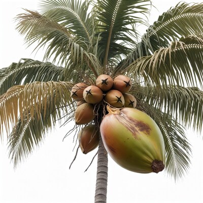 Palm tree with coconuts