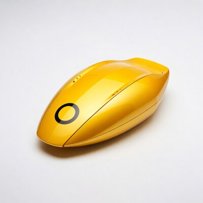 Shiny yellow aerodynamic device with O logo