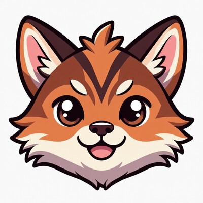 Cute chibi fox face illustration