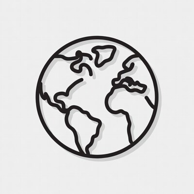 Line Art Earth Globe