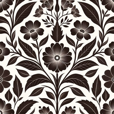 Black and white floral pattern