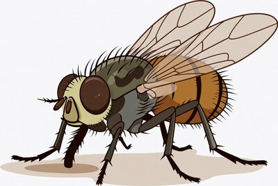 Cartoon fly with wings