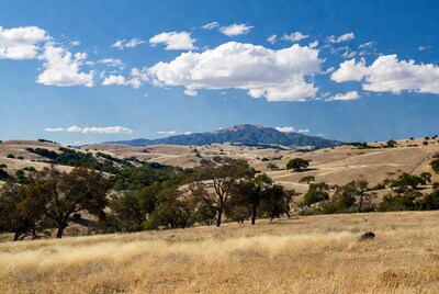 Rolling hills landscape with mountains