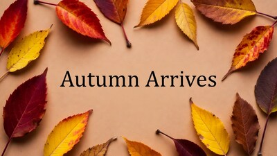 Autumn Leaves on Beige Background