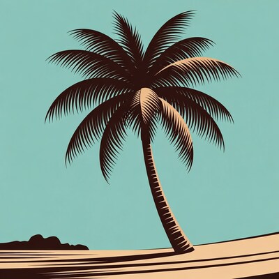 Palm tree on tropical beach