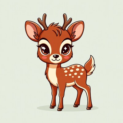 Cute cartoon deer illustration