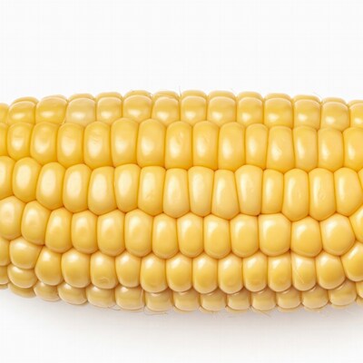 Yellow corn cob close up