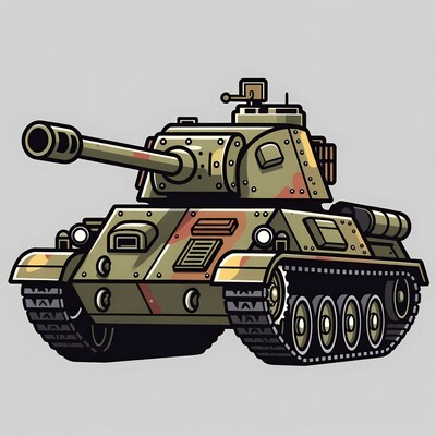 Cartoon military tank
