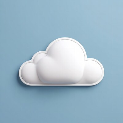 White cloud shelf on blue wall