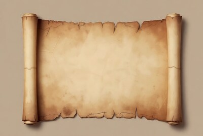 Old blank parchment scroll