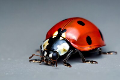 Ladybug on gray surface