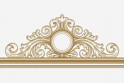 Ornate gold baroque frame border