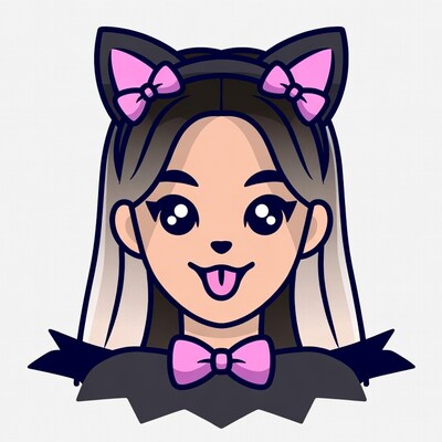 Cartoon girl with cat ears