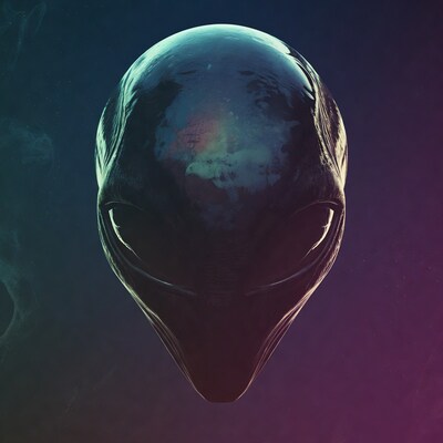 Alien head in space