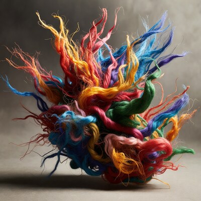 Colorful yarn explosion