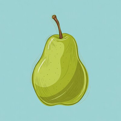 Green pear illustration