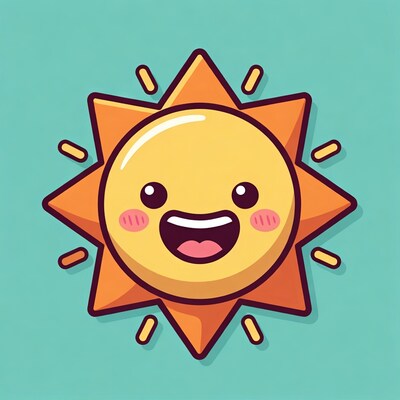 Happy cartoon sun