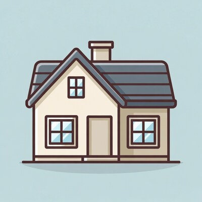 Cartoon house with chimney