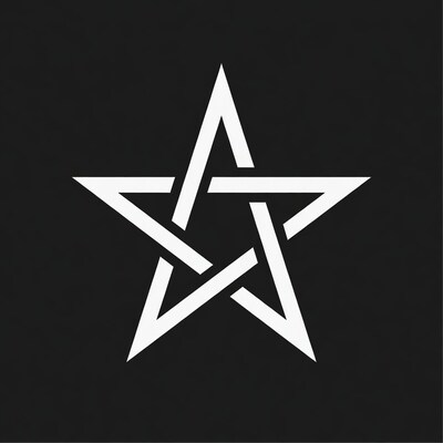 White Star on Black Background