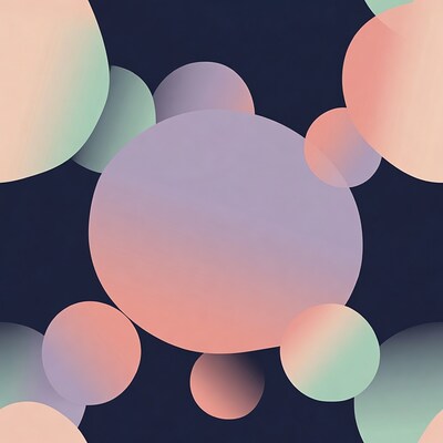 Abstract colorful circles on dark background