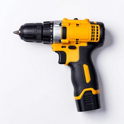 Yellow and black cordless drill