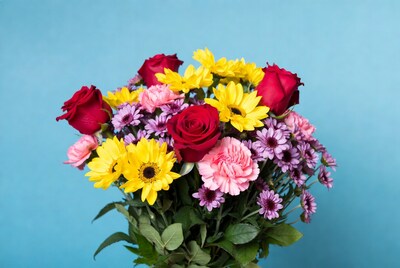 Colorful flower bouquet with roses