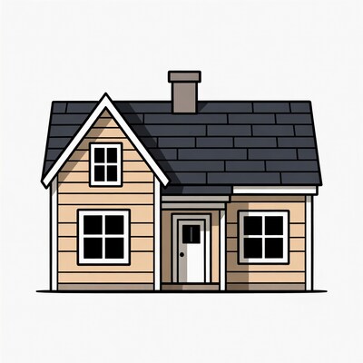 Cartoon house with chimney