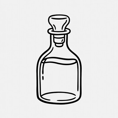 Glass bottle with cork