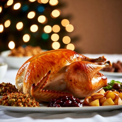 Roasted turkey with holiday sides
